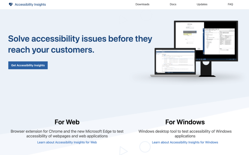 Accessibility Insights by Microsoft is a free tool for identifying and resolving accessibility issues