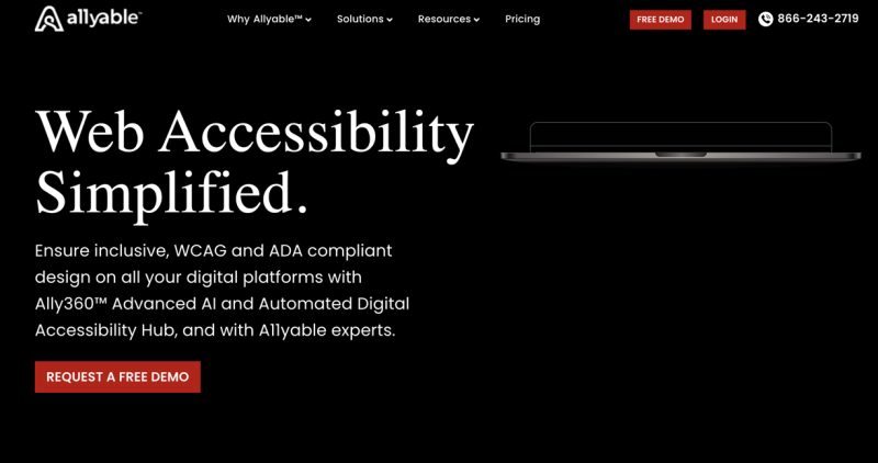 Allyable is an automated accessibility tool that uses machine learning to identify and address accessibility issues