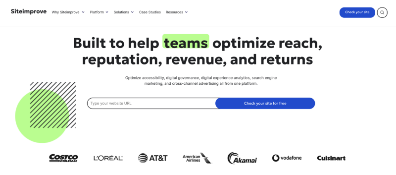 Siteimprove offers an all-in-one platform for accessibility, SEO, and data privacy compliance