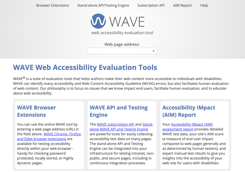 WAVE is a robust accessibility checker
