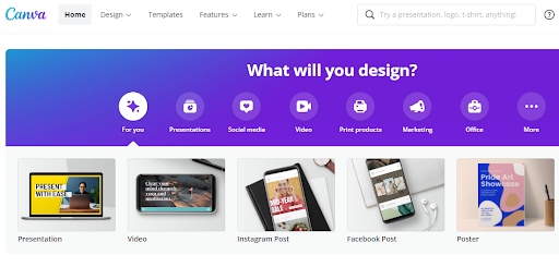 Screenshot of Canva