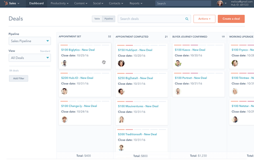 Screenshot of HubSpot